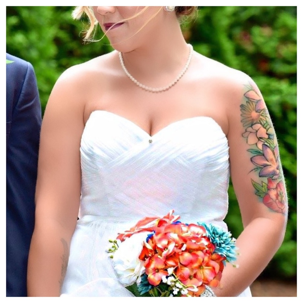 White wedding dress lace over